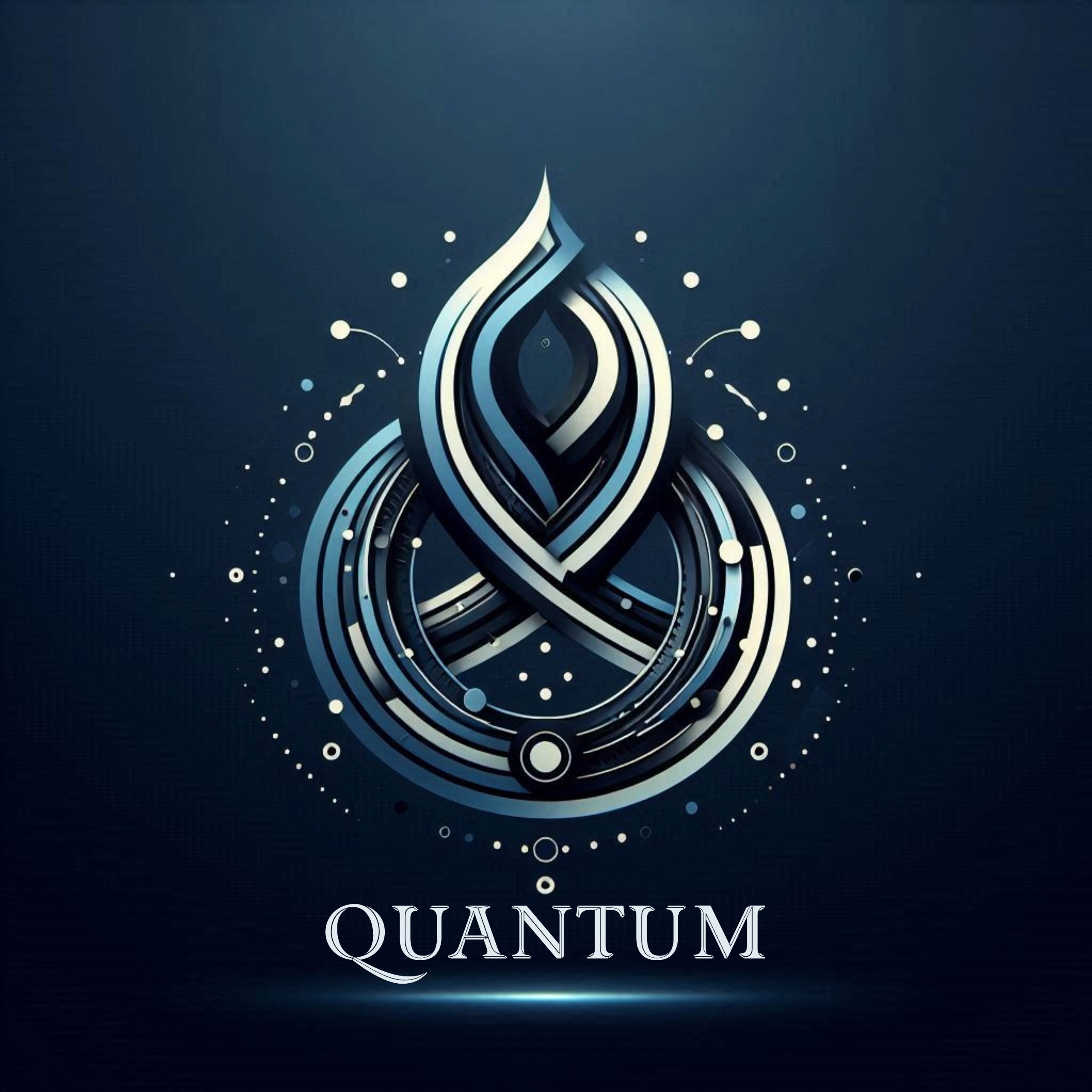 Das Logo „QUANTUM“ kombiniert ein futuristisches Symbol mit eleganten Designelementen, die Innovation und Professionalität ausstrahlen: ein Logo erstellen für Software und IT, das modernes Hightech Branding verkörpert.